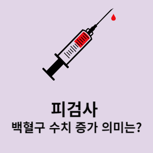 피검사 백혈구 수치 증가 의미는?