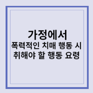 가정에서 폭력적인 치매 행동 시 취해야 할 행동 요령
